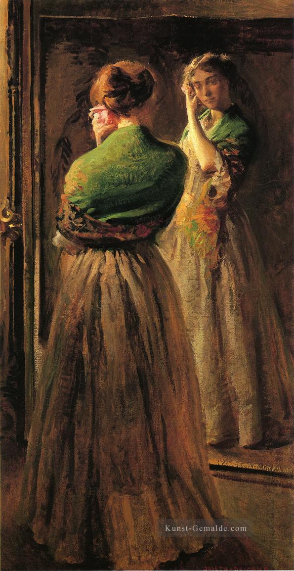 Mädchen mit einem grünen Schal Tonalismus Maler Joseph DeCamp Ölgemälde